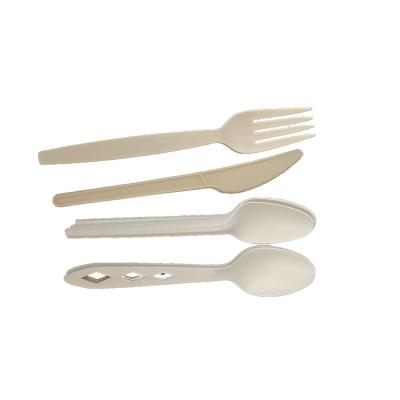 China Biodegradable Compostable Under 90 Day Wholesale Biodegradable Tray Plate Bowl Disposable Catering Compostable Cornstarch Bagasse Spoon Fork Knife and Disposable for sale