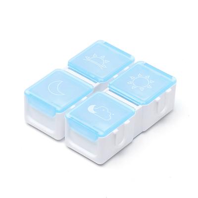 China PP Plastic TE05B Tetris Daily 4 Times For 1 Day Plastic Box Mini Travel Medication Case Food Grade Compartment Medicinies Storage Pill Case for sale