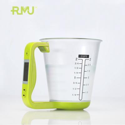 China Sustainable New Design Plastic Digital Scale Measuring Cup Set With Food Grade for sale