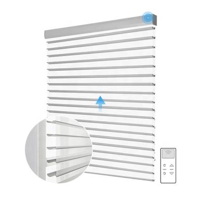 China CLASSIC Indoor Window Blinds Motorized Shangri-La Shade For Home Electric Remote Control Automatic Customize Slat Close for sale