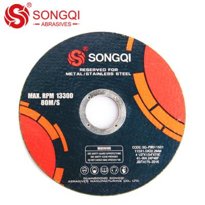 China 1.0mm Thickness Steel Cutting Disc 115mm Stainless Steel Super Thin Wheel for sale