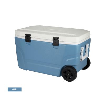 China OEM Promotional Portable Cooler Cooler Box Insulated Plastic Travel Picnic Camping Boosting Cooler Box for sale