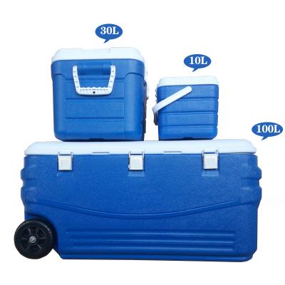 China Large Waterproof Plastic Cooler Portable Beach Chest Ice Box Combos Set Cooler Box For Food Fruit Drinks Outdoor Camping Boxes for sale