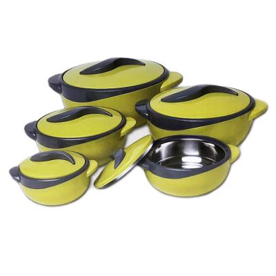 China 5PCS/Set Sustainable Plastic Food Container Casserole Stainless Steel Food Storage Thermo Warmer Hot Bowl for sale