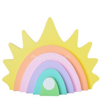 China China Sun Rainbow Building Blocks Desktop Home Decoration Wooden Crafts for sale