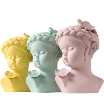 China China Nordic Style Creative Sculpture Ornaments Home Decoration Ceramic Crafts Figure Head Ornaments for sale