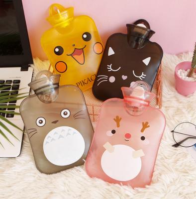 China Printed Transparent Cloth Cartoon PVC Water Hot Water Bag In Winter Student Dormitory Warm Hand Warmer for sale