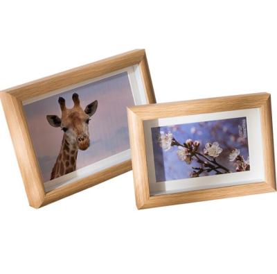 China 3D Flower Photo Frame 7 Cavity Specimen Wooden Dry Frame 6 8 Inch Creative Wooden Photo Frame for sale