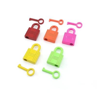 China Gift Various Color Rectangle Zinc Alloy Padlock, Small Square Lock With Key For Door Decorative Gift for sale