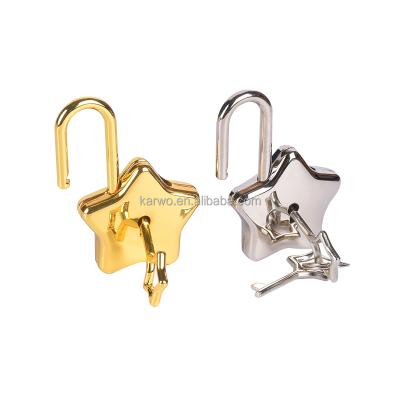 China Wedding Gift High Quality Zinc Alloy Star Shape Padlock With Key for sale