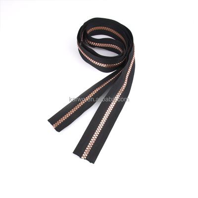 China Other Karwo Colorful Resin Zipper Tape Garment Accessories Rose Gold Nylon Zipper Tape for sale