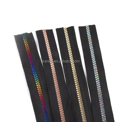 China NEW Colorful Karwo Zipper Tape DIY Code Zipper For Bag Kit Rainbow Zippers Tailor for sale