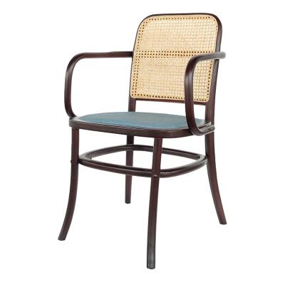 China Classic Fashion Rattan Cafe Rattan Retro Arm Furniture Modern Stylish Luxury Home Fabric Cane Dining Back Chairs For Sale for sale