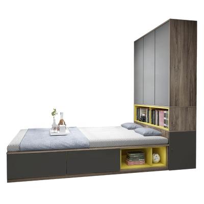 China Japanese small house convertible furniture tatami double bed hot sale large bed with storage for sale