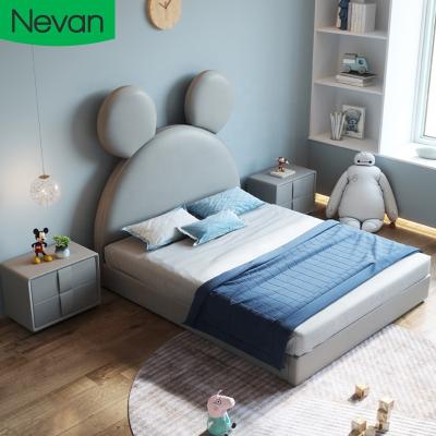 China Storage Bedroom Furniture Safety Luxury Wooden Girl Child Twin Bed For Kids Bedroom With Storage for sale