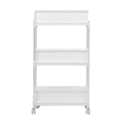 China Bathroom Trolley Shelves Storage Racks Movable Kitchen Multilayer pp Floor For Multifunctional Storage Use Suitable For Sewing Storage for sale