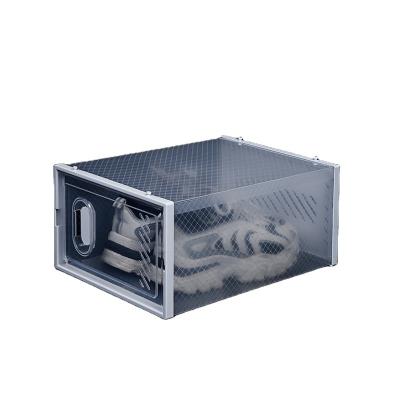 China Sustainable transparent plastic storage box for sneakers shoes for sale