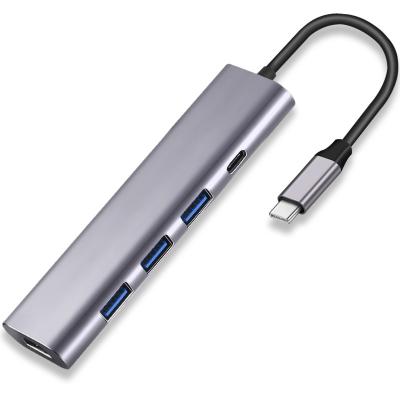 China Aluminum Alloy The New Listing Mac Hdmi-Compatible Dp Hard Drive For Macbook Pro Docking Station 5 Into 1 Usb C Hub for sale