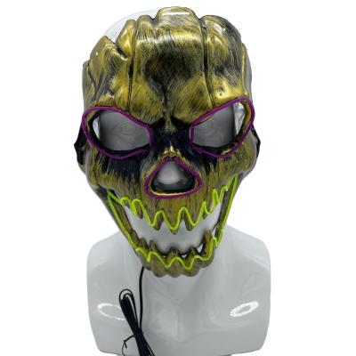 China 2021 Hand Made Praise Mask Wire LED Neon Light Dots Up Halloween Costume Mask Cosplay Party for sale