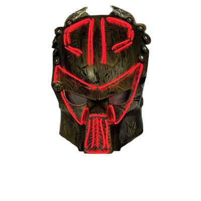 China Handcrafted String Action Number EL Mask Film Series Birthday Holiday Glowing Light Classic Predator Led Glow Robot Design Light Mask for sale