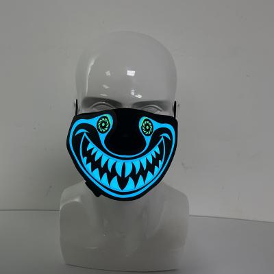 China Fashion Halloween Glow Face Mask USB Rechargeable Masquerade Light Up EL Wire Healthy Activated Mask for sale