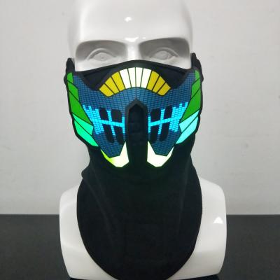 China Luminous Mask EL Party Mask Voice Control Light Decorative Mask for sale