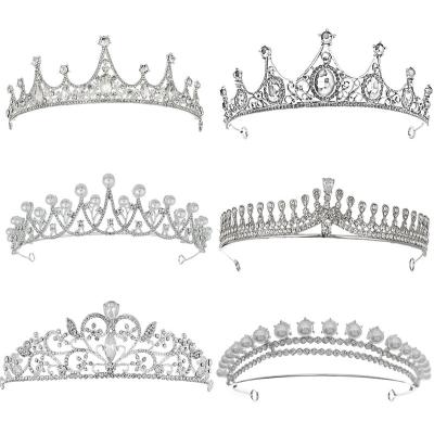 China ALLOY Wedding Hair Accessories Baby Girl Birthday Gift Headband Bridal Rhinestone Alloy Hair Crown for sale