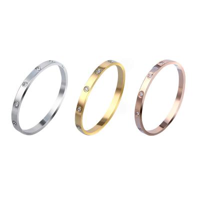 China FASHIONABLE Famous Luxury Stainless Steel Bangle Bracelets Lover Clasp Bracelets Bangle Jewelry Couples for sale