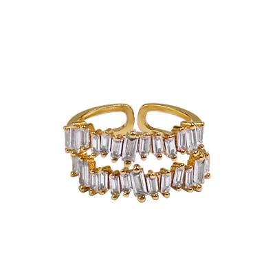 China Band Ring Engagement Wedding Jewelry Rings Jewelry Women Zircon Eternity Ring Gold Plated TRENDY for sale