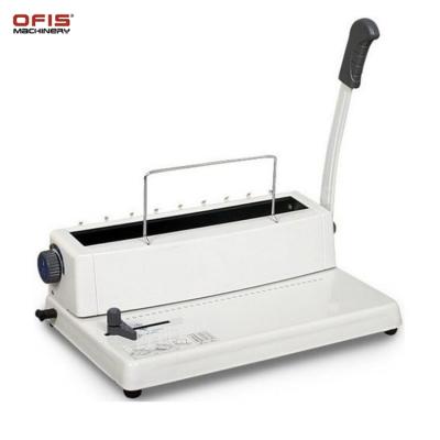 China T318 Manual Book Punch Hole and Bind Punch Hole Machine Wire Binding Machine Book Binding Machine for sale