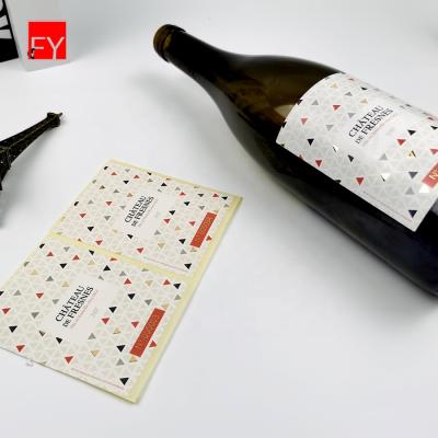 China Waterproof Wine Labels Labels Tin Bioplastic Cotton Holographic Adhesive Tavern Compostable Biodegradable Bottle Sticker for sale