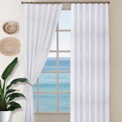 China Hot Selling Blackout Honeymoon Natural Soft Treatment Rod Pocket Crinkle Pleat 85gsmMF Window Curtain 4PCS Panels For Living Room for sale