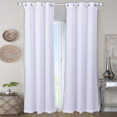 China Hot Selling Blackout Honeymoon Natural Soft Treatment Rod Pocket Crinkle Pleat 85gsmMF Window Curtain 4PCS Panels For Bedroom for sale