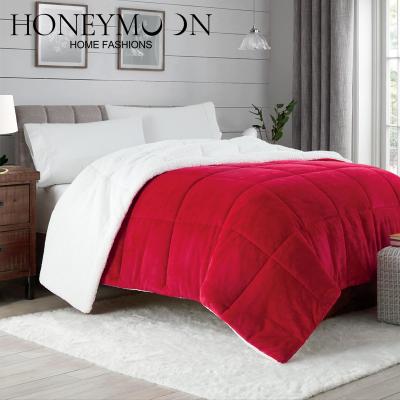 China Hot Selling Viable Accept Customized Size RUMBA 100% RED Polyester Flannel Comforter Comforter for sale