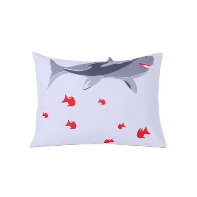 China Nondisposable Digital Printed 3D Shark Pillow Cover Microfiber Super Soft Breathable Pillow Case With Envelope for sale