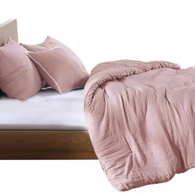 China 2022 Best Selling High Quality 100gsm Nondisposable Prewahsed Solid Super Soft Warm Comfortable Comforter Set 4pcs For All Season for sale