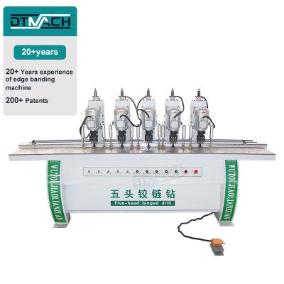 China DTMACH 5 head hinge drilling machine boring machine vertical cabinet door hinge hole drilling machine for furniture for sale