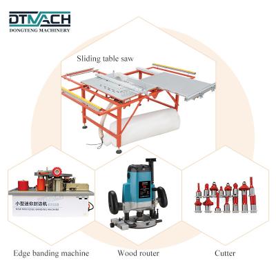 China DTMACH sliding table wood sawing machine 45 degree double blade wood cutting machine sliding table saw for cutting wood panels for sale