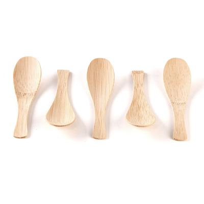 China Wholesale Disposable Portable Natural Smooth 13.6cm Disposable Lunch Dinner Takeout Bamboo Soup Spoon Eco-Friendly Scoop for sale