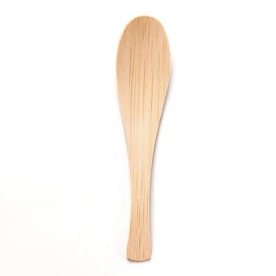 China Factory Wholesale Disposable Wooden Disposable Soft 5.3inch Travel Lunch Dinner Soup Scoop Eco Friendly Spoon for sale