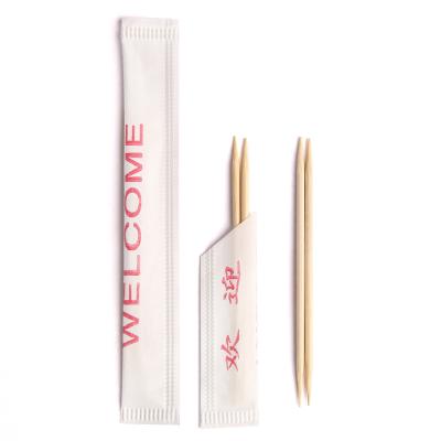 China Low MOQ Disposable Bamboo Dental Disposable Double Headed Teeth To Pick Toothpicks 1000 Pcs Individually Packed Box for sale