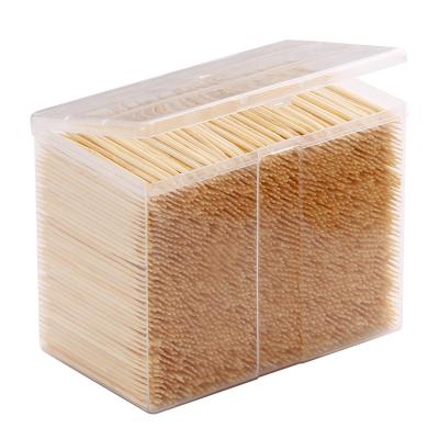 China Sustainable Hot Sale Restaurant Home 65mm * 2.0mm Bamboo Square Toothpick Pack Storage Containers Box Packing Case for sale