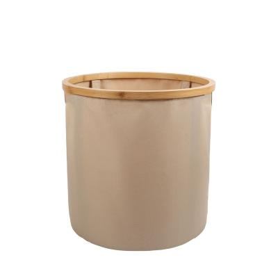 China Sustainable Folding Fabric Laundry Basket Rim Storage Bamboo Baskets For Home Use for sale