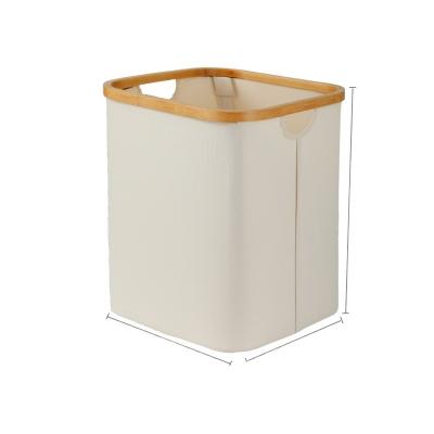 China Modern Laundry Hamper With Lid Bamboo Large Dirty Clothes Hamper With Handle Waterproof Folding Laundry Hamper Storage for sale