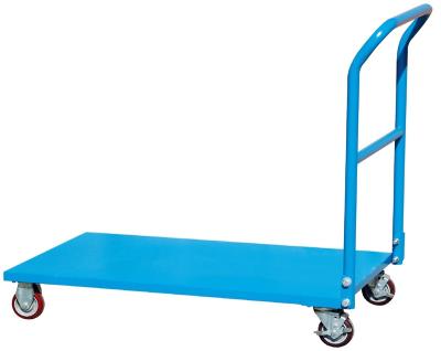 China Durable Steel Platform Platform Trolley Warehouse Workshop Supermarket Logistics 4 Wheel Platform Trolley for sale