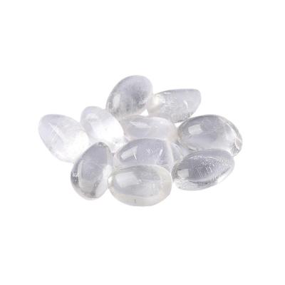 China Wholesale Natural White Amethyst Crystal Rolling Stone Gravel With Shaped Handle Home And Office Furnishing for sale