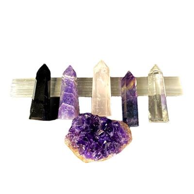 China Natural Crystal Column Board Set Office Furniture Raw Stone Grinding Crystal Set Amethyst Cluster Gypsum Wholesale Amethyst for sale