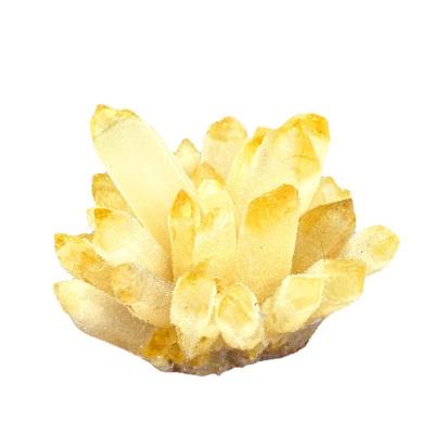 China Wholesale Yellow Amethyst Crystal Cluster Crafts Home Decoration Desktop Ornaments for sale