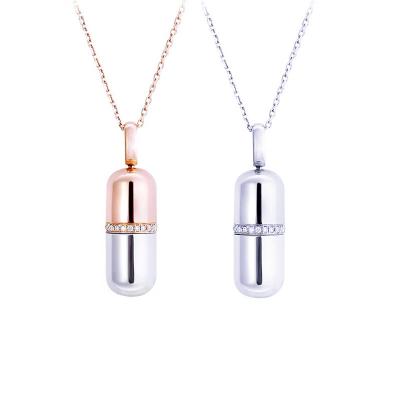 China TRENDY Plating Non Fading Net Red Geometric Square Pendant Necklace Sterling Silver Pink Female Clavicle Chain Gold Color for sale