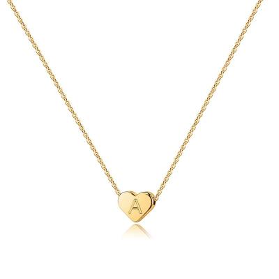 China TRENDY Heart Initial Necklaces for Women Girls - 14K Gold Filled Heart Letter Alphabet Pendant Necklace, Tiny Initial Necklaces for sale